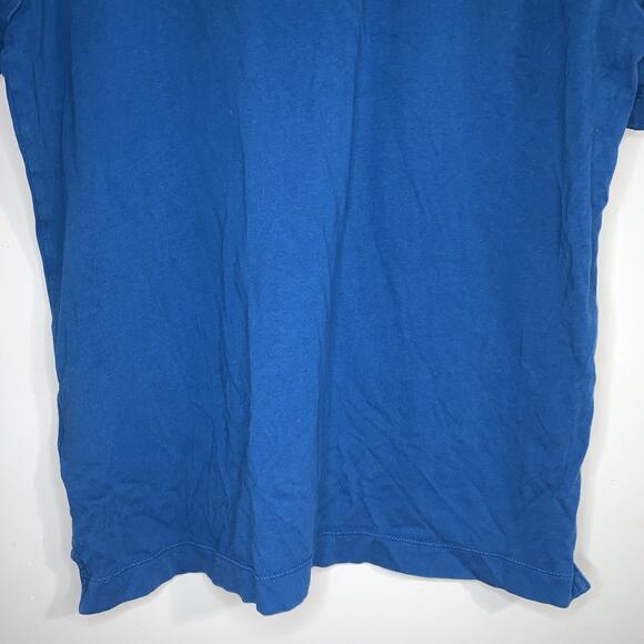 Patagonia Trout Logo Fitz Roy Polo Shirt Men's Small Blue Short Sleeve Buttons - Picture 8 of 14